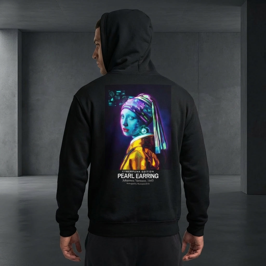 Girl with a Pearl Earring Hoodie - CYBERPUNK EDITION