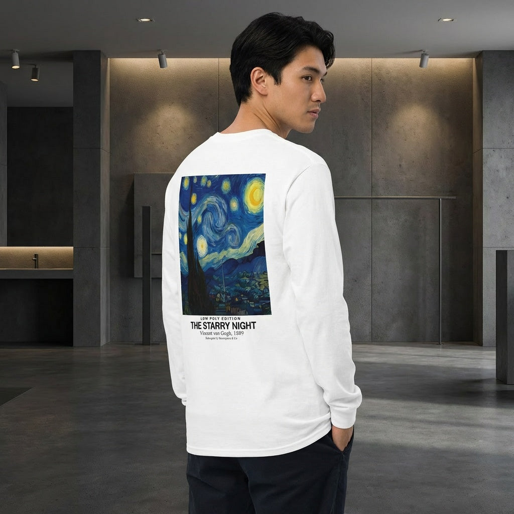 The Starry Night Longsleeve T-Shirt - LOW POLY EDITION